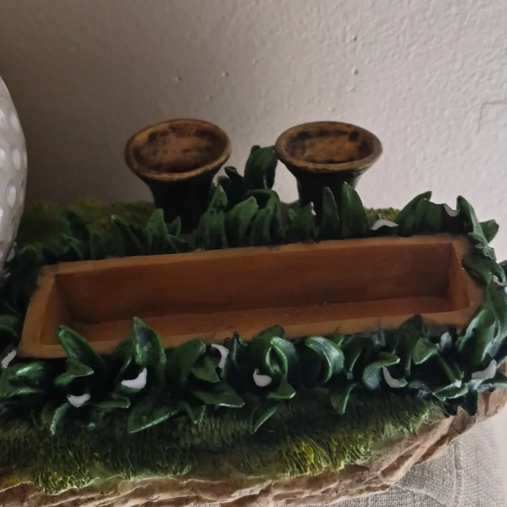 Vintage Golf Ball Clock, Pen & Business Card Holder Desk Decor